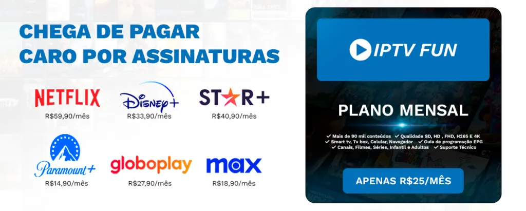 varios planos de streaming e pacote iptv